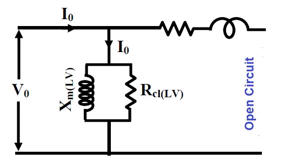 Equivalent circuit under open-circuit test