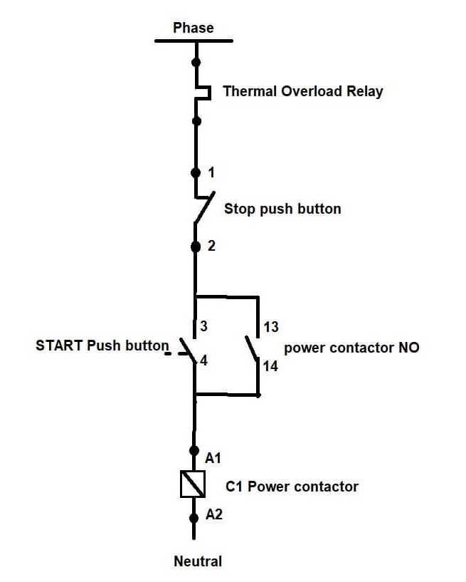 DOL Starter Control Diagram for wiring